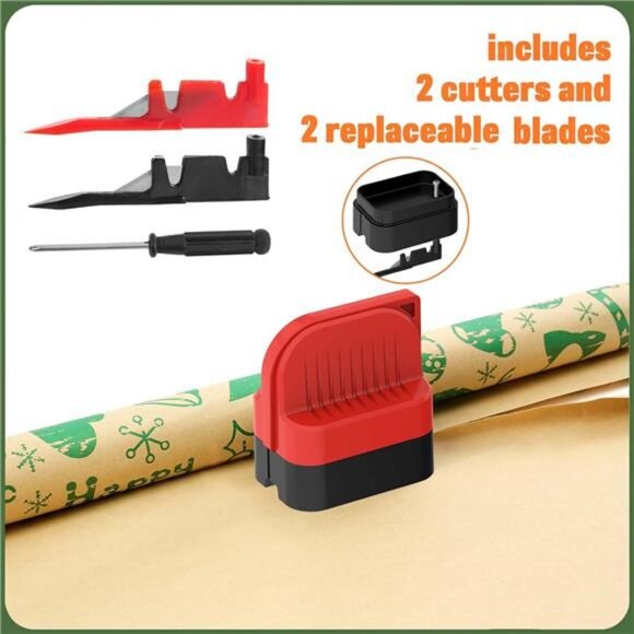 2-Pack Wrapping Paper Cutter with Wheels | Straight Line Gift Wrap - Picture 4 of 7